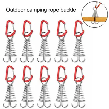 Oțel Cort Vânt Coarda Arcului Catarama Cort de Tensionare Camping Punte Cuie cu Carabină Clipuri Tent Masa Fix Cârlig