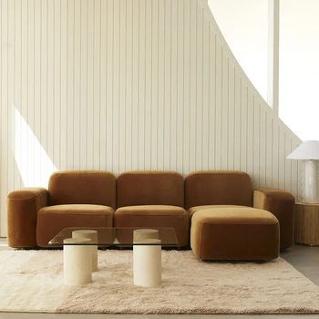 Nordic light lux pânză canapea dubla designer de artă simplă, creatoare de moda cameră de zi mică combinație modernă