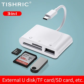 TISHRIC Tip C Adaptor OTG TF Micro USB SD Cititor de Carduri de Memorie Cititoare de Carduri Adaptoare Toate într-un singur TF SD Cititor de Carduri USB Adaptor