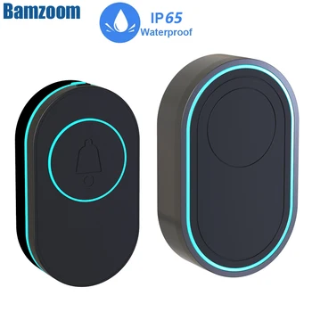 Bamzoom Soneria fără Fir 39 de Muzică Flash LED-uri de Alarmă de Securitate în aer liber rezistent la apa IP65 Smart Home Inteligent Door Chime Bell Kit