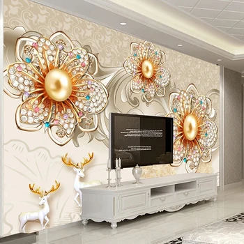 Personalizat Murală Tapet de Lux Bijuterii Floare de Prun 3D Fresca TV Camera de zi Canapea Dormitor Fundal de Perete Home Decor 3D Autocolant