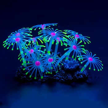 1 buc Silicon Stralucitoare Artificiale Rezervor de Pește pene de Corali, Plante Subacvatice Ornament Rezervor de Pește Acvariu Decor Accesorii