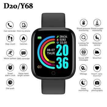 Ceas Inteligent Bărbați Femei Bluetooth Sport De Oxigen Din Sange D20 Pro Somn Conectat Smartwatch Cadouri Pentru Ios Android Relogio Inteligente