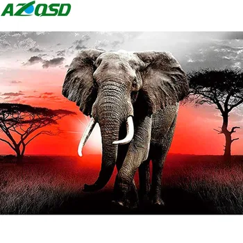 AZQSD Diamant Pictura Elefant cruciulițe Kituri 5D lucru Manual Pietre de Diamant Broderie Animal Mozaic Decor Acasă