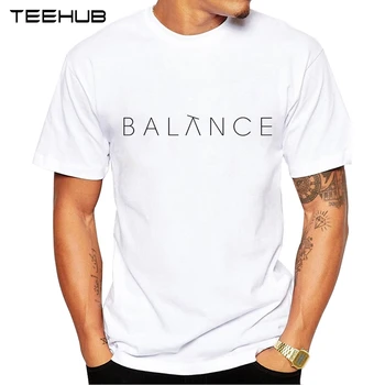 TEEHUB Bărbați Noua Creatie Echilibru Cuvinte Design cu Maneci Scurte T-Shirt Rece Topuri Imprimate Hipster Tricouri