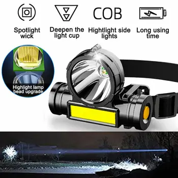 New Sosire OSL+COB LED Far USB Reîncărcabilă Faruri Super Bright Lanterna de Cap Lanterna Portabila de Iluminat Exterior