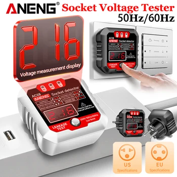 ANENG AC28 Display Digital Socket Tester NOI UE Plug Polaritate Faza Pheck Detector de Tensiune de Testare Multi-funcția de Electroscop