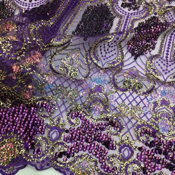 African Dantela Tesatura 2023 Înaltă Calitate Material De Tul Pe Plasă De Mozaic Flori Sclipici Paiete Cu Laser Luminos Reale De Floarea-Soarelui