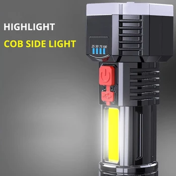LED+COB Camping Lumina de Noapte Micro USB de Încărcare rezistent la apa Lanterna Portabil 4 Moduri 500LM 1200mAh Iluminat Exterior