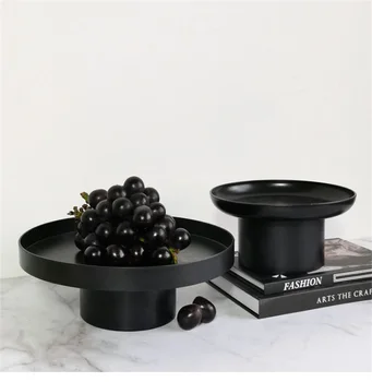 Rotund Alb Negru Decorative Tava de Depozitare Organizator ABS Tava de Fructe Parfum Cosmetice Tava Decor Acasă Plăci Simple de Stocare Placa