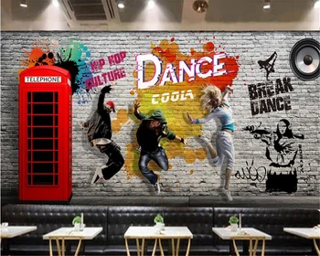 beibehang Personalizate papel murale pictate manual street dance dans tapet decor pictura imagini de fundal de fundal pentru camera de zi