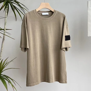Vara Barbati Brodate T-Shirt 15 Culori de Epocă Spălat Maneci Scurte Largi Casual Streetwear Respirabil Topuri Supradimensionate MA792