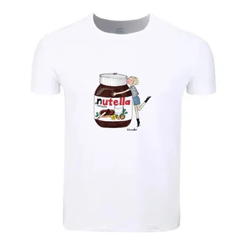 Nutella De Moda Bumbac Dimensiuni Mari, Elevii De Vara T-Shirt Cu Maneci Scurte Bărbați, Femei, Băieți Și Fete Tricou Tricouri Tricou Copii