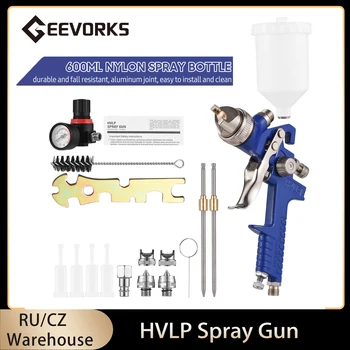 Geevorks turbionara de tip hvlp Pulverizare Pistol de Vopsire Pistol Pulverizator Spray-aparat de Alimentare prin Gravitație Aerograf Vopsea Spray Instrument cu 3pcs Duze 1.4/1.7/2mm