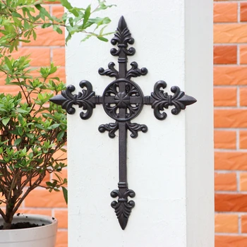 Retro Mare Creștin Fonta Perete Cross Ornament O B Modele Pentru Biserica Decorațiuni Lucrate Manual Din Metal Pandantiv Cruce