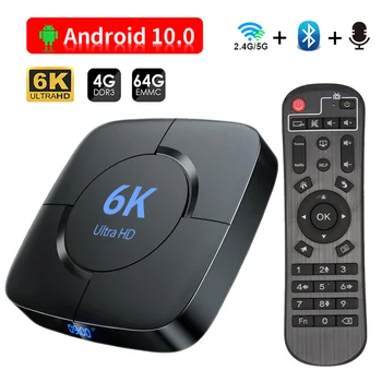 Android TV Box Android 10 4GB, 32GB 64GB 6K TV BOX H. 265 Media Player 3D Video 2.4 G 5GHz Wifi Bluetooth Smart TV Box Set-Top Box