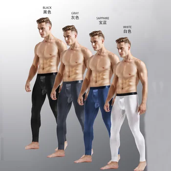 Barbati Lenjerie De Corp Termică Moda Barbati Termică De Lungă Mens Lenjerie Sexy Penis Husă De Sex Masculin Cald Jambiere Pantaloni 2021 Noi