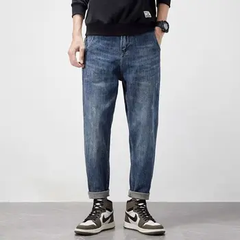 2023 Slim-fit Denim Pantaloni Picioare Mici de Moda pentru Bărbați Frumos Sociale Spirit de Tip All-meci Trunchiate Creion de sex Masculin Pantaloni E91