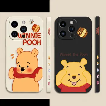 Anime Purcel Winnie Pooh Telefon Caz Pentru Apple iPhone 14 13 12 11 Pro XS Max Mini X XR SE 7 8 6 15 Plus de Culoare Lichid Caz Funda