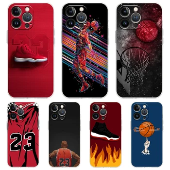 Coș de basket Sport Telefon Transparent Caz Acoperire pentru iPhone 15 14 13 12 11 Pro Max X XS Max 14 7 8 Plus Înveliș rezistent la Șocuri