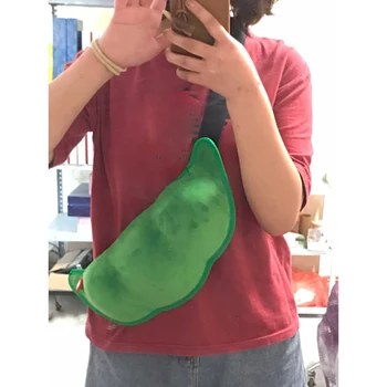 Fată nouă geantă de mână de mare capacitate moale de pluș de pluș geantă de umăr student drăguț edamame piept geanta borseta 01-SB-kamtyb