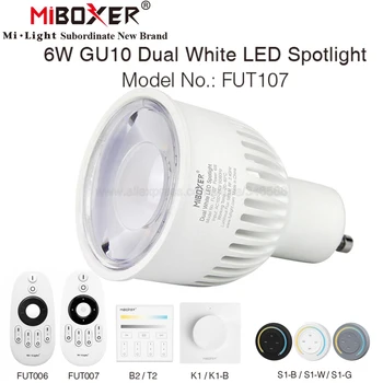 MiBoxer 2.4 G GU10 6W CCT Dual LED Alb Bec Lampa AC85-265V FUT107 Temperatura de Culoare Reglabila Lampa WiFi Compatibil