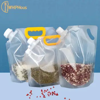 5pcs Ridice Cereale Sigiliu Sac de unică folosință din Plastic Bea Sac Cioc Husă pentru Suc, Lapte, Cafea, Mâncare de Fasole Cereale Pungi de Depozitare