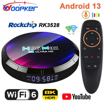 Woopker H96 Max Android 13 RK3528 Caseta de TV 4K 8K 64GB 4GB 2.4 G/5G WIFI-6 BT5.0 Media Player Tvbox Televizoare Receptor 2023 PK Android 12