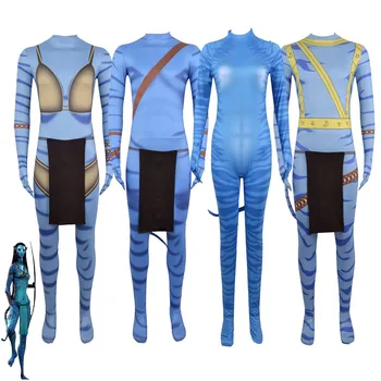 Cel Mai Nou Film Anime Avatar Jake Sull Neytiri Cosplay Costum Albastru De Imprimare De Montare Strans Salopete Bărbat Femeie Petrecere De Halloween Costum