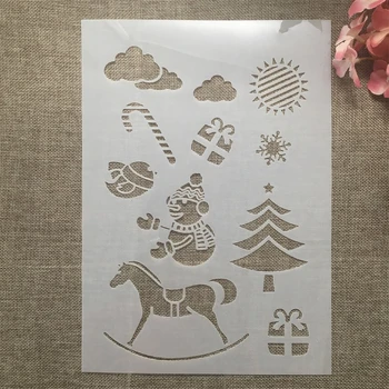 A4 29cm Cal Crăciun DIY Stratificare Sabloane Pictura pe Perete Album de Colorat Relief Album Decorative Șablon