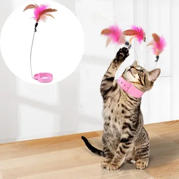 Interactive Jucarii Pisica Amuzant Pene Teaser Stick cu Clopot Guler Animale de companie Pisoi Joc Teaser Bagheta de Formare Jucării pentru Pisici Consumabile