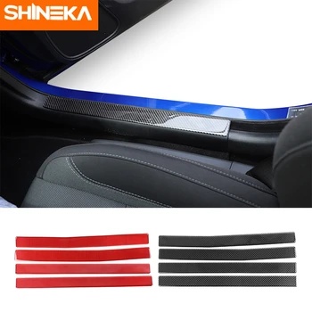 SHINEKA Fibra de Carbon Autocolant Pentru Dodge Charger Auto Interior Pragului de Ușă Scuff Placa Proteja Garda Accesorii Pentru Dodge Charger 2015+