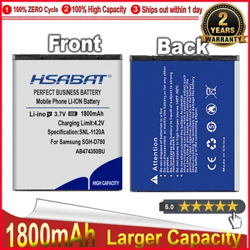 HSABAT 0 Ciclul de 1800mAh AB474350BU AB474350BC Baterie pentru Samsung SGH-D780 SGH-D788 SGH-G810 SGH-G810C SGH-G818E SGH-i550