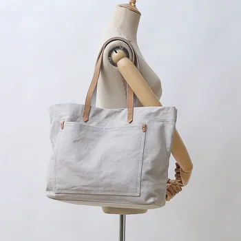 Literare retro din piele cu panza de sac, geantă de umăr pentru bărbați, Japoneză diagonală sac, sac de tote, de sex feminin geanta de laptop