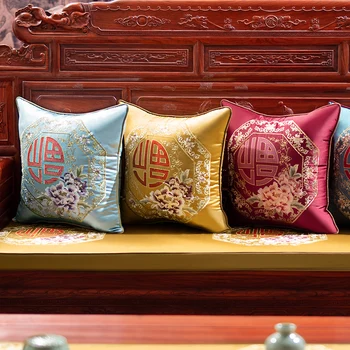 Stil chinezesc Pernele de Acoperire 45X45 Pernă Brodată Caz Rosu Verde Albastru Perne Decorative Pentru Canapea Living Decor Acasă