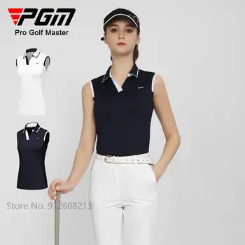 PGM Vara Femei Slim Golf tricouri Rapid-uscat fără Mâneci teren de Golf Vesta Femei V-neck Tank Topuri Respirabil Casual Sport S-XL