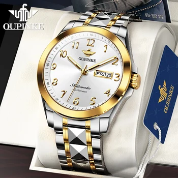 OUPINKE Original pentru Bărbați ceasuri de Lux de Afaceri Automată Ceasuri Mecanice Safir Oglindă 50M rezistent la apa de Sus de Brand Ceasuri de mana