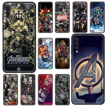 Caz de telefon Pentru Samsung Galaxy A50 A70 A10 A30 A20E 10E A20s A10s A40 A90 A80 Silicon Negru Fundas Marvel Avengers Poster