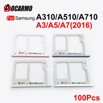 100buc Dual SIM Card Tray Cititor Suport Pentru Samsung Galaxy A310 A510 A710 A3 A5 A7 (2016 An) piesa de schimb