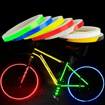 1cm*8m Bicicleta Autocolante Reflectorizante Bandă Fluorescentă Biciclete MTB Biciclete, Benzi de Ciclism MTB Benzi pentru Biciclete Casca Motocicleta Scuter