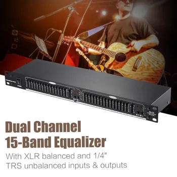 Profesionale EQ-215 Dual Channel 15-Band Egalizator 1U Rack Mount dual canale stereo egalizator grafic