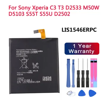 Noi LIS1546ERPC Bateriei Pentru Sony Xperia T3 C3 D2533 M50W D5103 S55T S55U D2502 2500mAh Baterie Telefon Bateria Rapid de Transport maritim