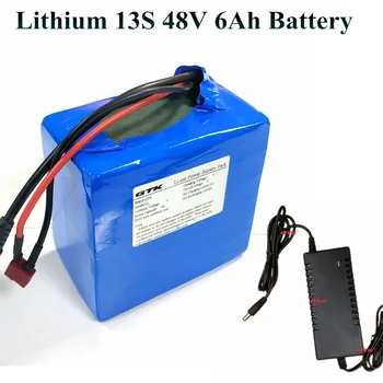 48v 6AH Litiu baterie li-ion 18650 13S 48v BMS 15A baterie DC putere de 350w biciclete electrice biciclete cu motor + 54.6 v 2A încărcător