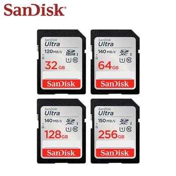 100% Original, Card SD Sandisk Ultra de 128GB, 256GB 64GB 32GB U1 Mare Viteză Card de Memorie Clasa 10 UHS-I Card de Memorie Pentru aparatul Foto