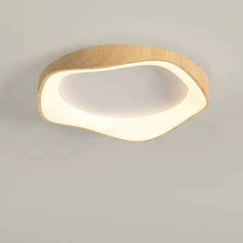 Modern Circulară lampa LED Lumina Plafon Simplu din Lemn de cereale Lumina Pridvor lumini Camera de zi Sala de Mese de Iluminat Interior
