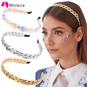 Molans Moda Lanțuri De Aur Bentita Pentru Femei Bentițe De Păr Hoop Headwraps Fete Accesorii De Par Chic Elegant Ornament De Par