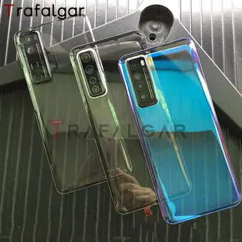 Transparent Clear Glass Pentru Huawei Nova 7 SE Nova 7 Pro Capac Baterie Spate Geam Spate Panou de Locuințe Caz de Înlocuire+Autocolant