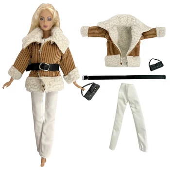 4 Articole/Set Papusa Rochie de Moda Haina + Geanta+Curea +Trouseres Tinuta Casual pentru Barbie Papusa Accesorii Jucării pentru Copii