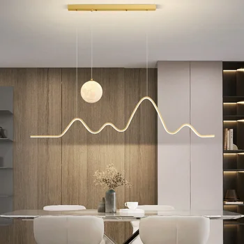 Candelabre de Lumini Moderne Lună Inteligent Restaurant Simple Benzi cu LED-uri Lampă de Tavan Qingshe Bar Interior Decor de Lămpi