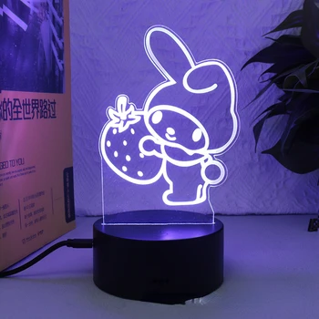 Sanrio Kuromi Melodia Mea Cinnamoroll Hello Kitty 3d Lampă de Noapte, Lampă de Masă pentru Fete Drăguț Cadou de Ziua Decorare Dormitor
